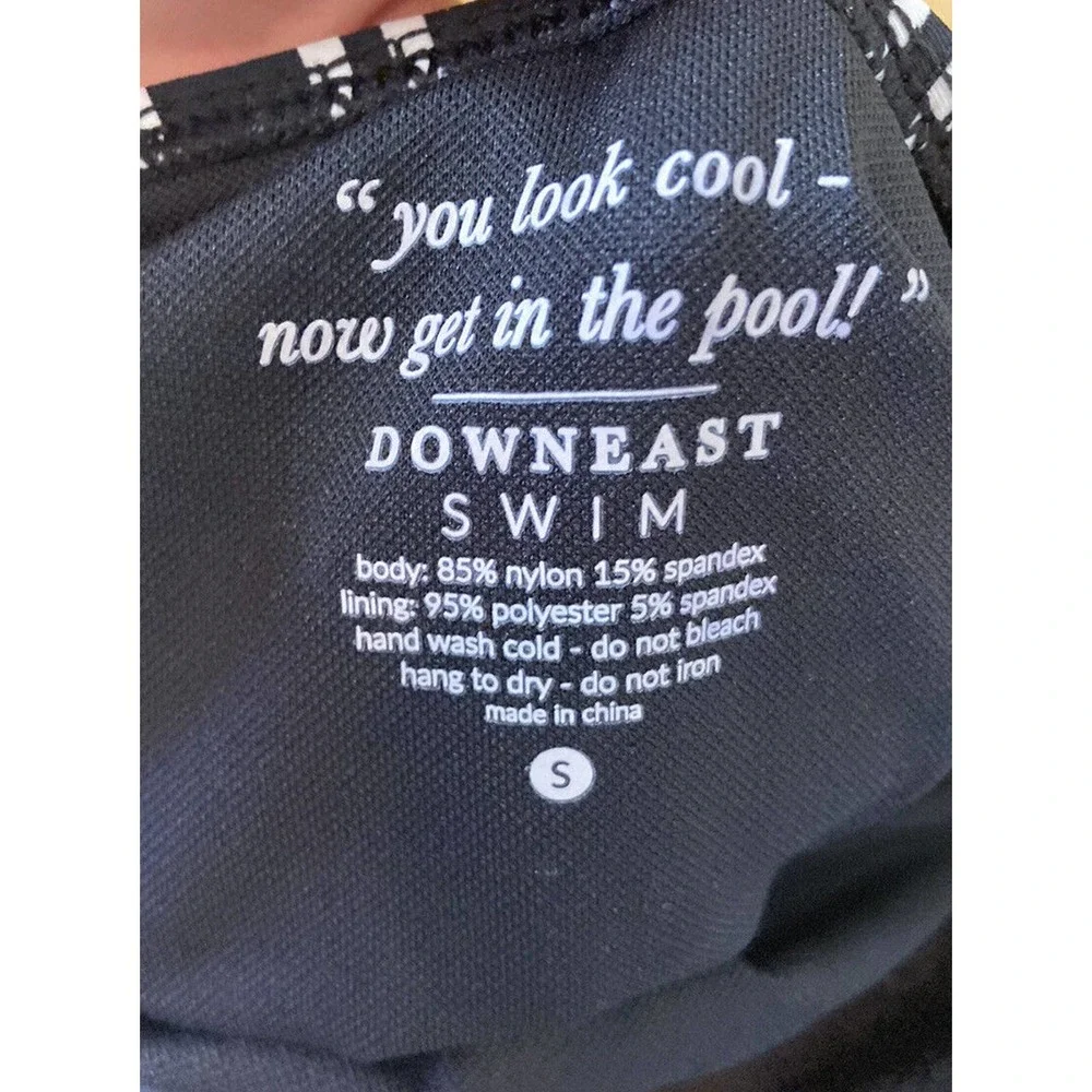 NWT DownEast Seaside Stripe Tankini Top Small Black Ivory Padded MSRP $39.99 - Picture 5 of 7